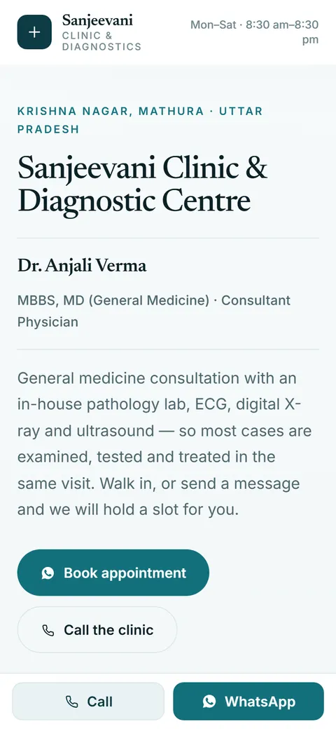 Clinic or doctor on a phone
