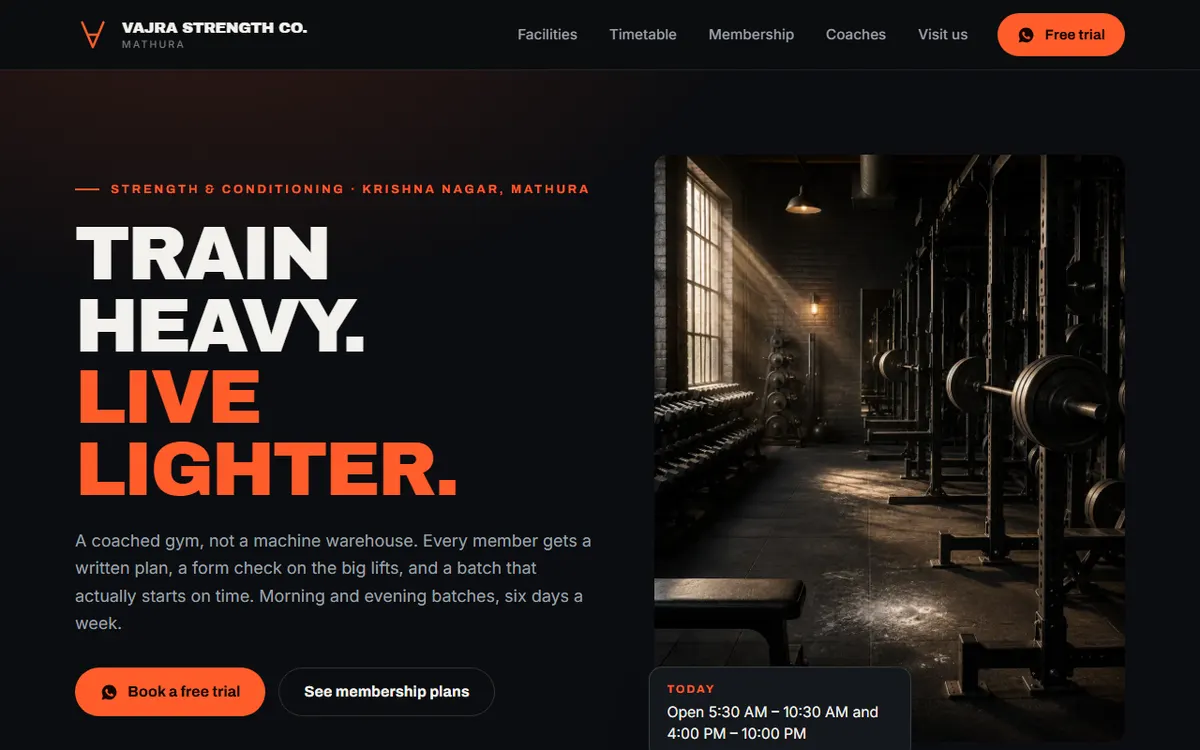 Gym or fitness studio — design preview