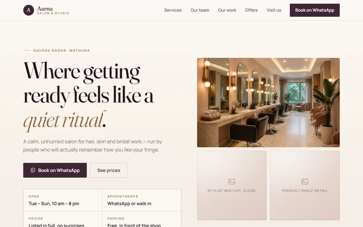 Salon or spa — design preview
