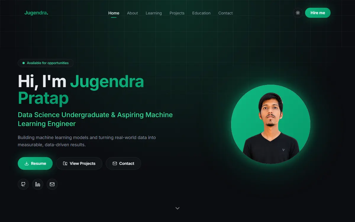 Personal portfolio — design preview