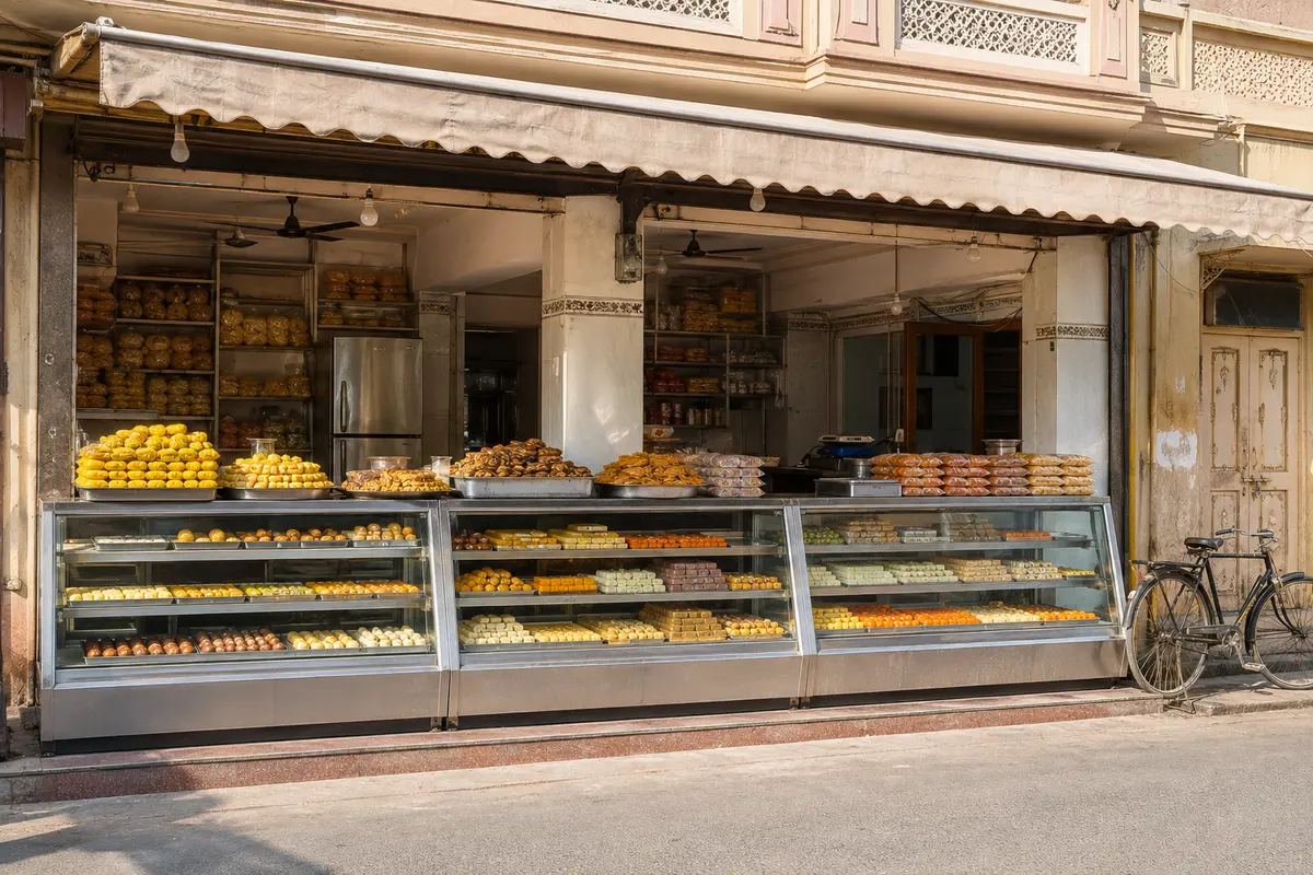 Shop front, wide daytime shot